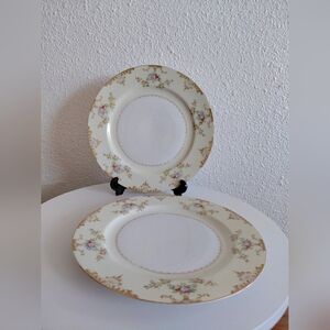 Antique Meito China MARIE Set of 2 Porcelain Dinner Plates